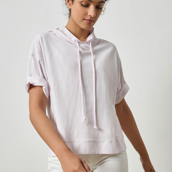 Short Sleeve Hoodie Womens Top Lily A1