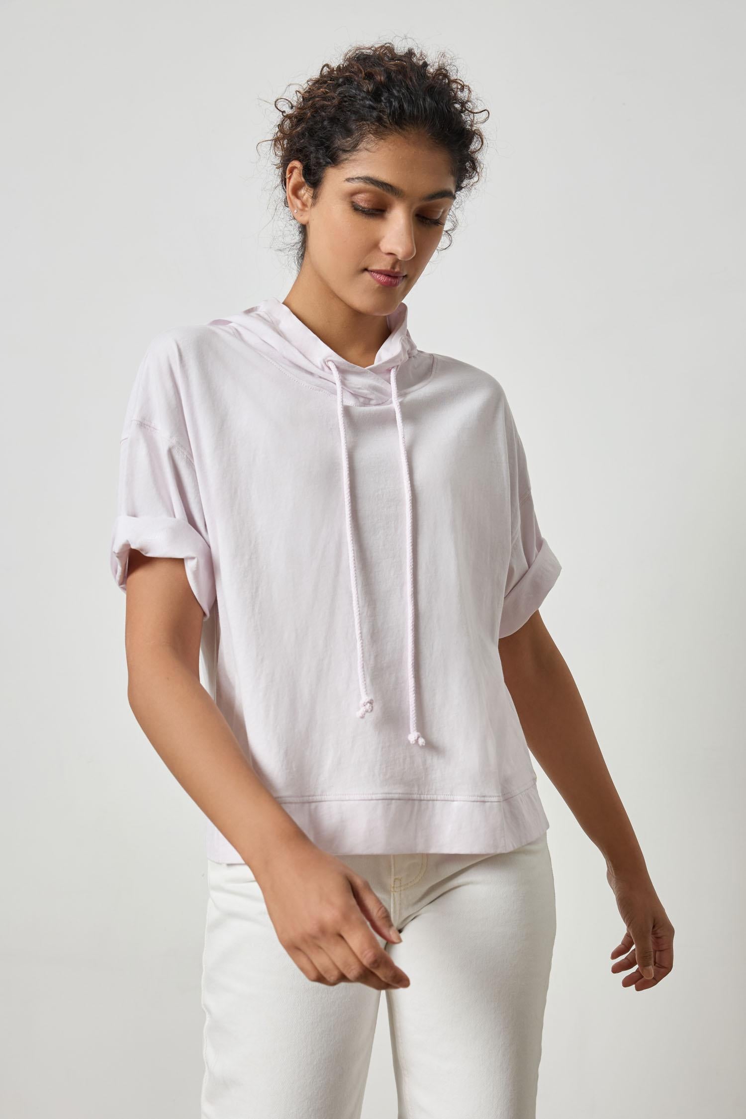 Short Sleeve Hoodie Womens Top Lily A1