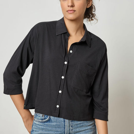 Easy Button Down Tee in color Black Image A1