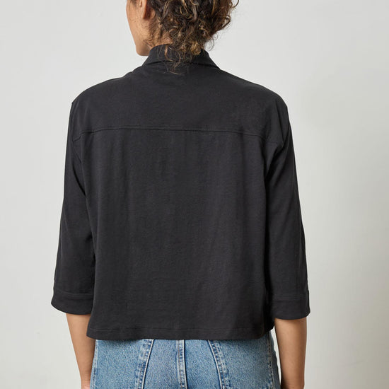 Easy Button Down Tee in color Black Image A2