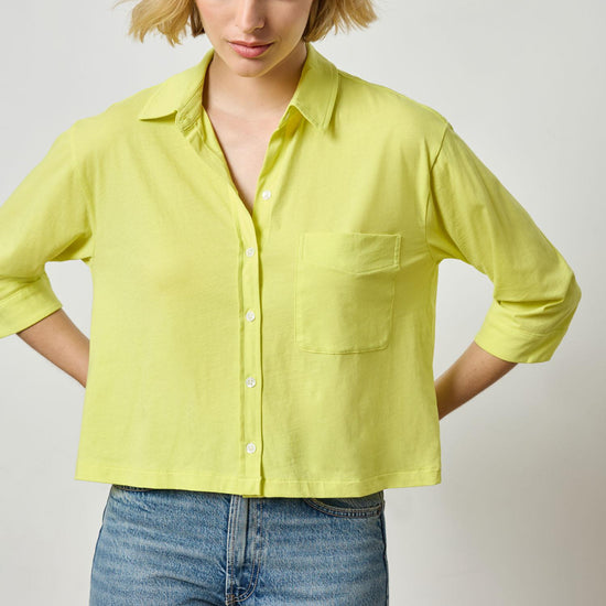Easy Button Down Tee in color Keylime Image A1