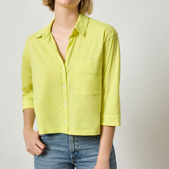 Easy Button Down Tee in color Keylime Image A2