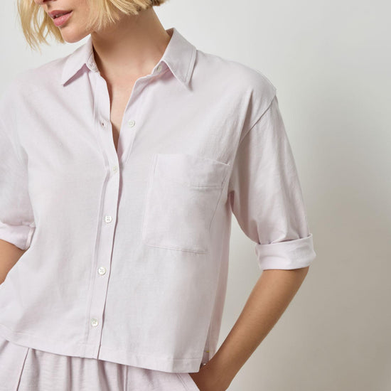 Easy Button Down Tee in color Lily Image A1