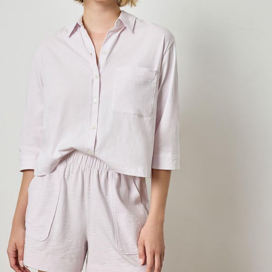 Easy Button Down Tee in color Lily Image A2