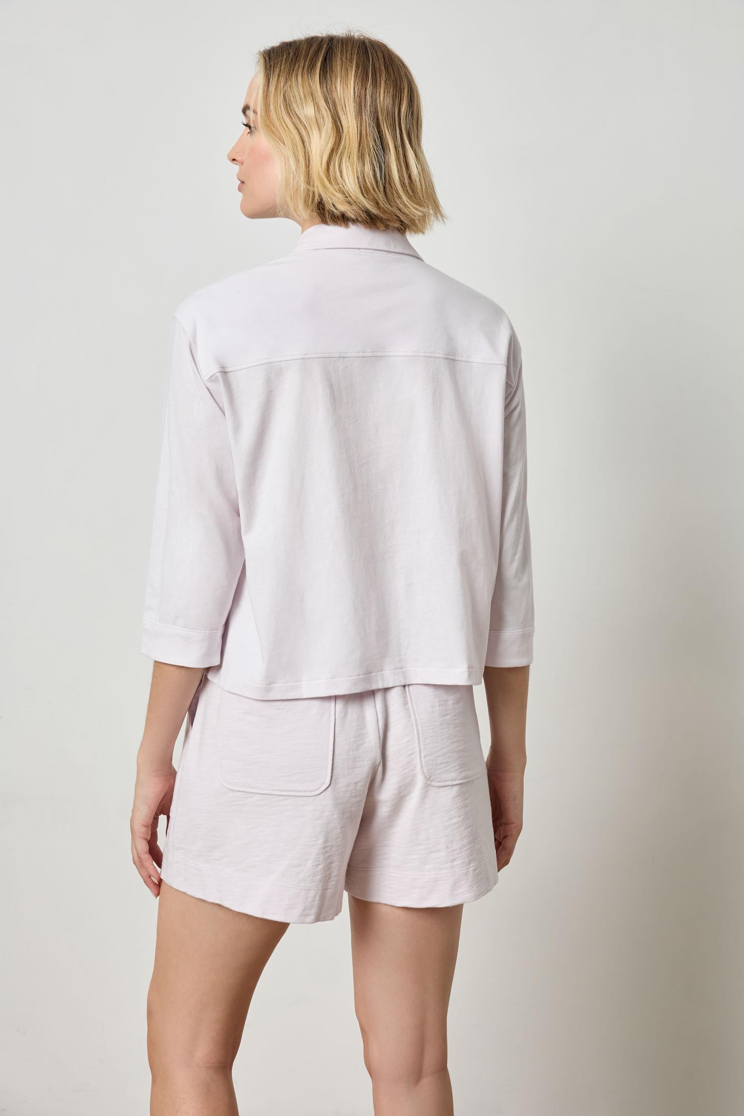 Easy Button Down Tee in color Lily Image A3