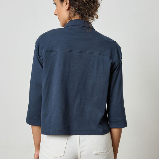 Easy Button Down Tee in color Navy Image A3