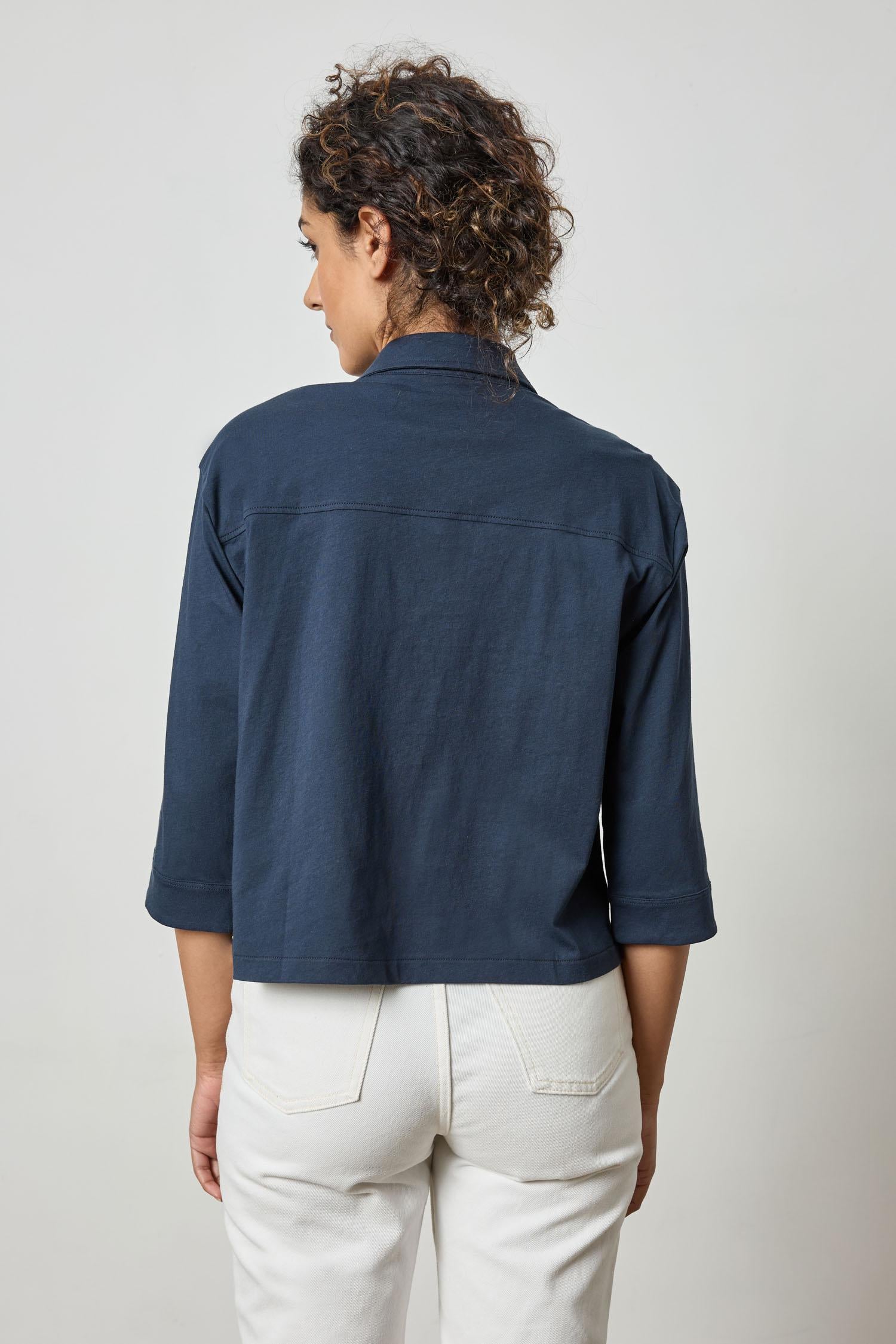 Easy Button Down Tee in color Navy Image A3