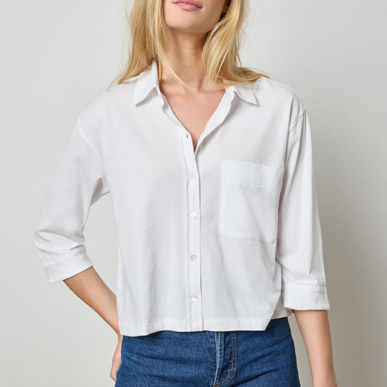 Easy Button Down Tee in color White Image A1