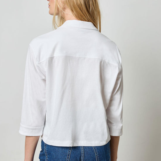 Easy Button Down Tee in color White Image A2