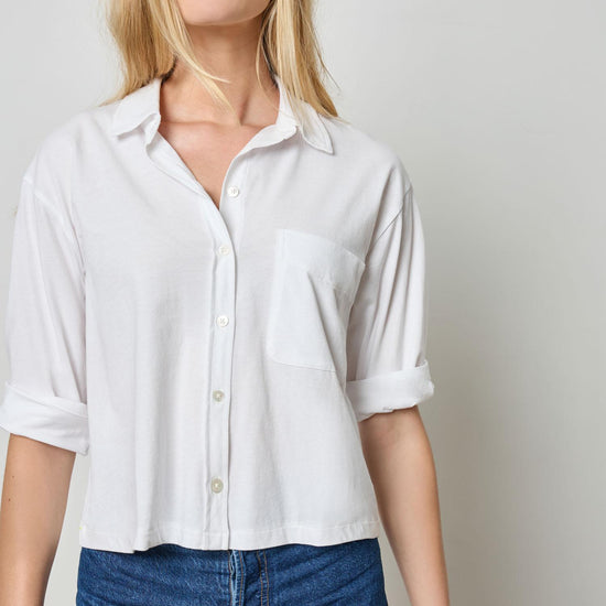 Easy Button Down Tee in color White Image A3