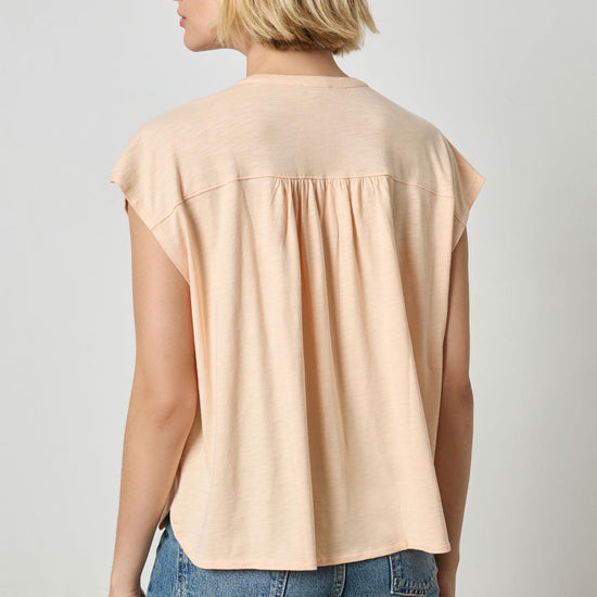 Relaxed Button Down Tee Womens Top Cantaloupe A2