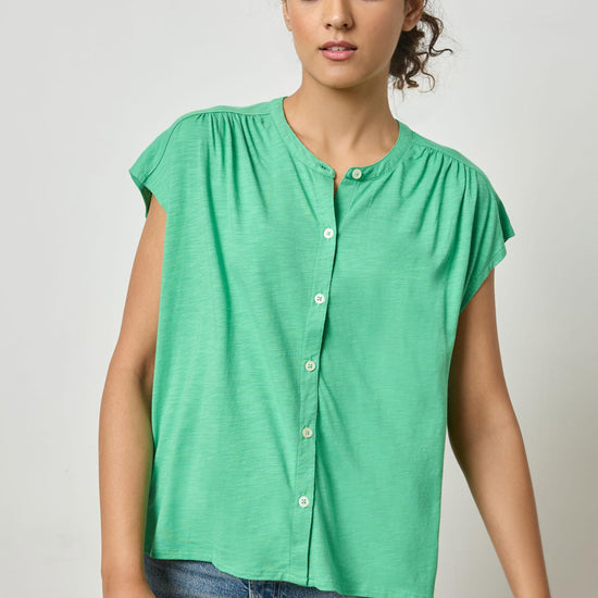 Relaxed Button Down Tee Womens Top Julep A1