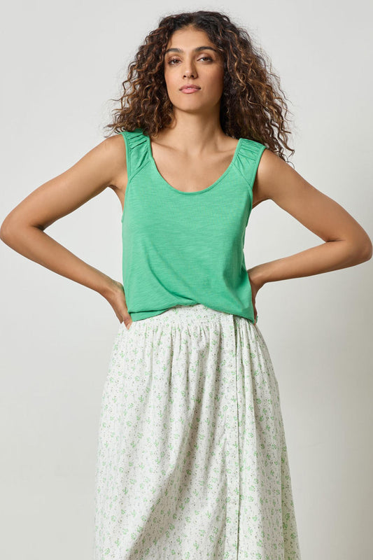 Shirred Strap Tank Womens Top Julep A1