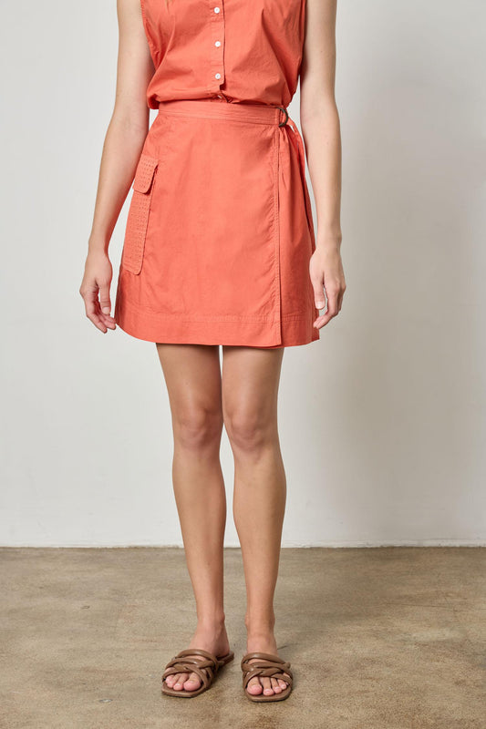 Eyelet Pocket Wrap Skirt Womens Skirt Terracotta A1