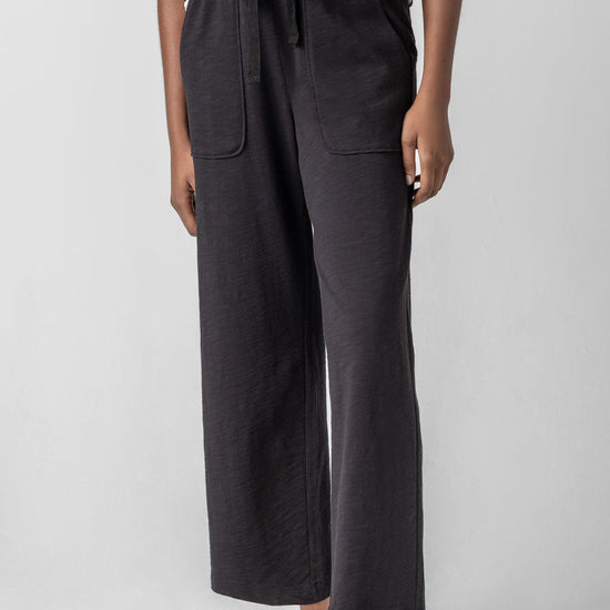Knit Drawstring Pant in color Black Image A1