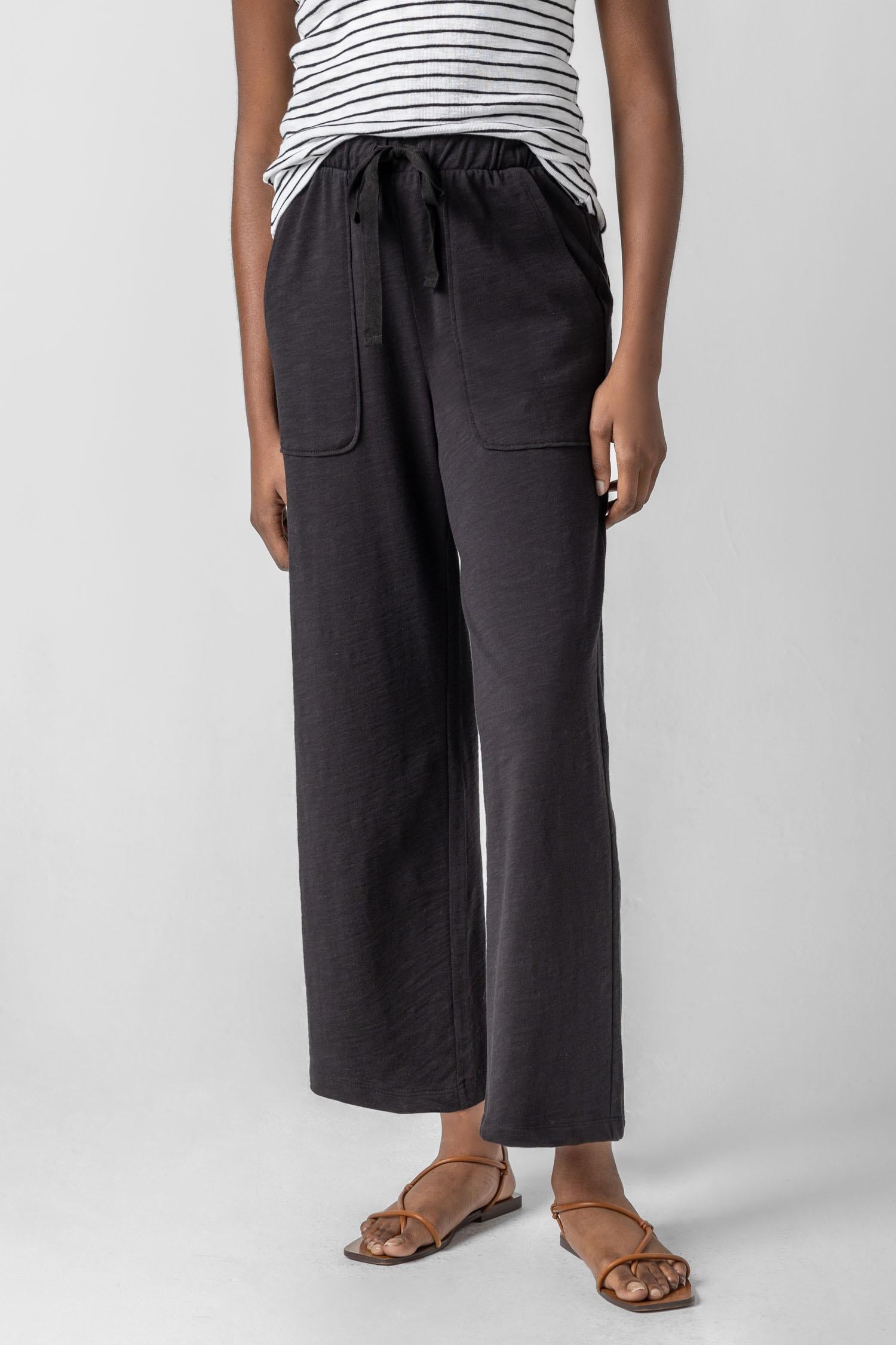 Knit Drawstring Pant in color Black Image A1