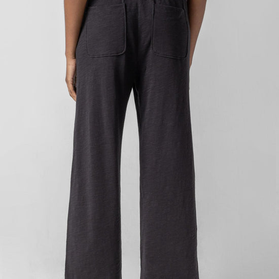 Knit Drawstring Pant in color Black Image A2