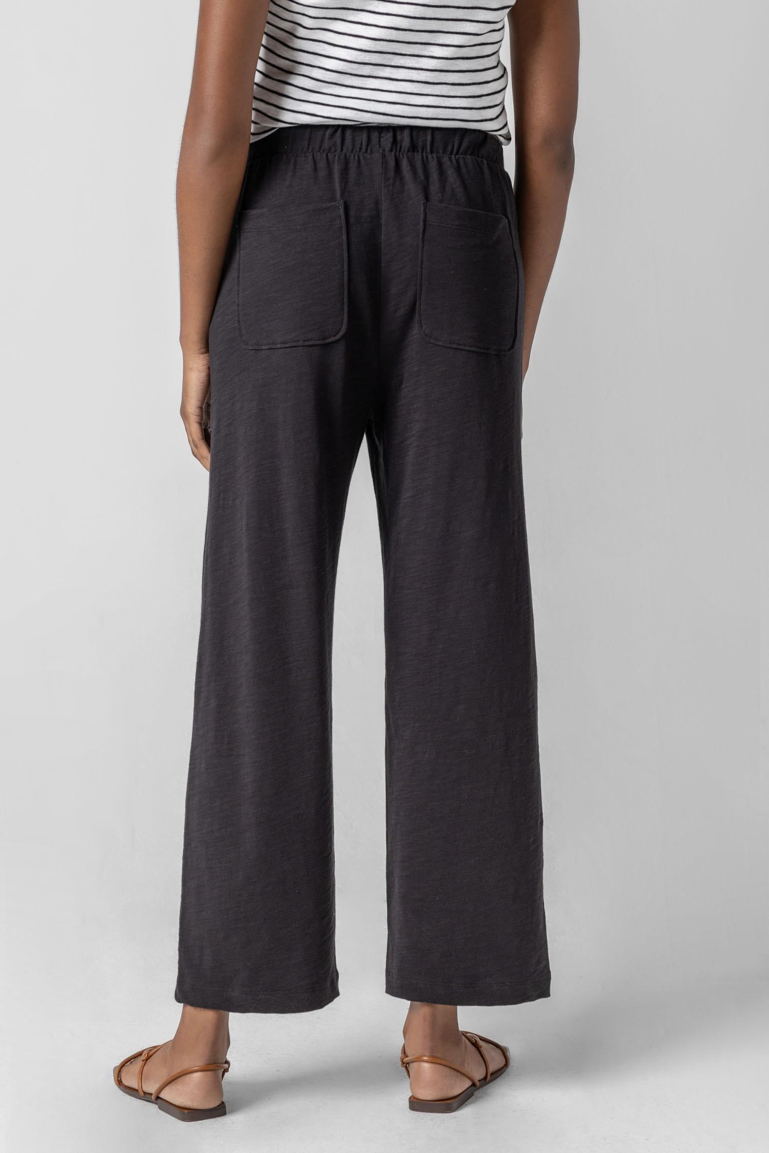 Knit Drawstring Pant in color Black Image A2