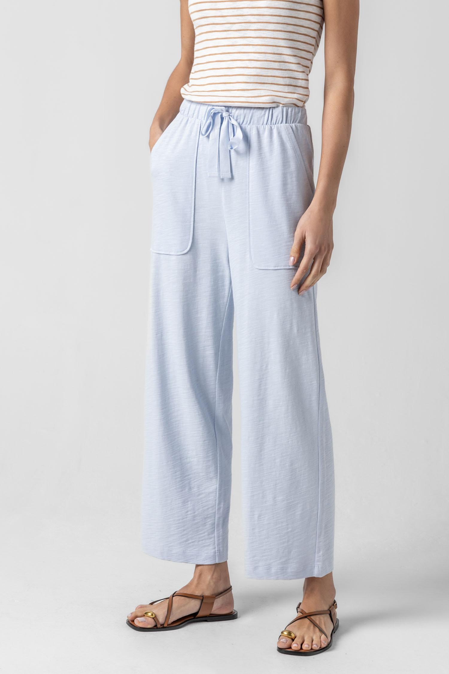 Knit Drawstring Pant in color Sky Image A1