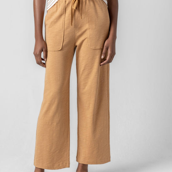Knit Drawstring Pant in color Teak Image A1