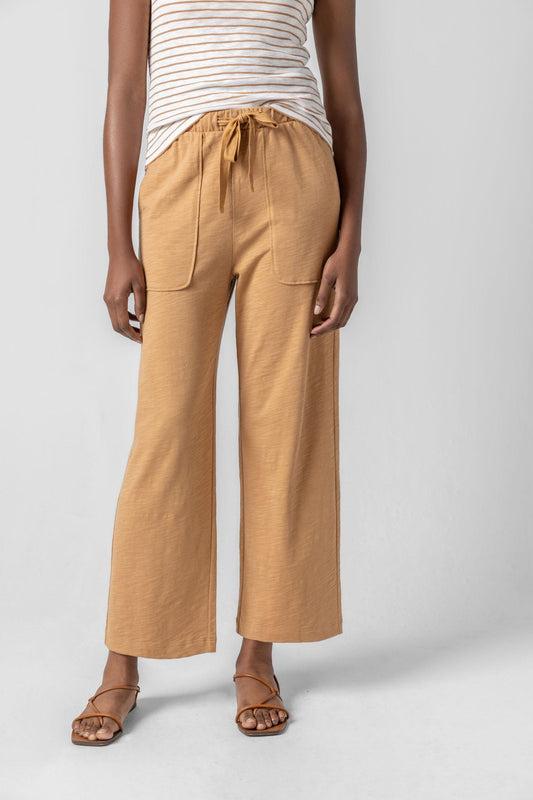 Knit Drawstring Pant in color Teak Image A1