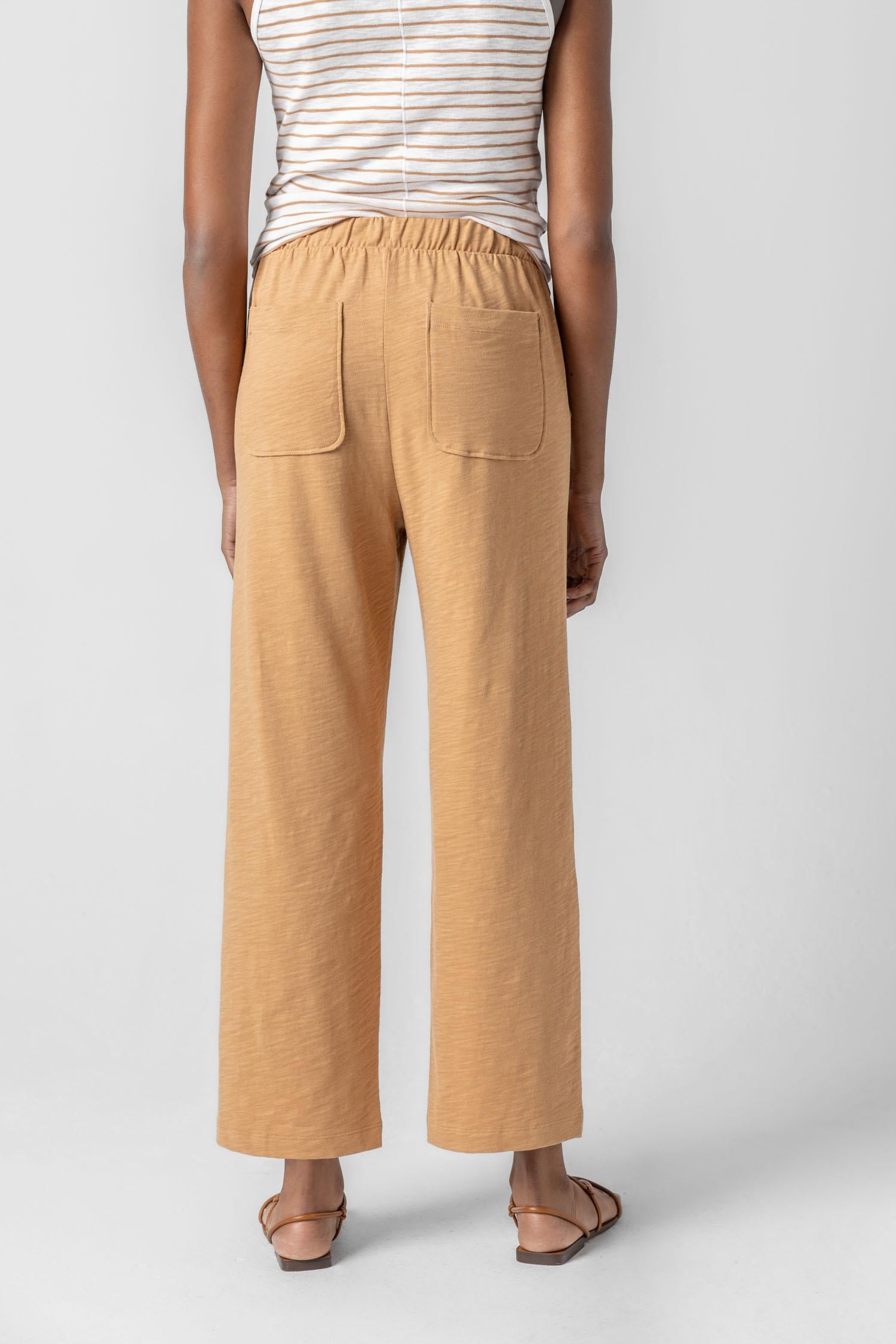 Knit Drawstring Pant in color Teak Image A2