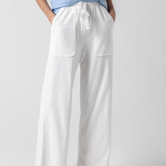 Knit Drawstring Pant in color White Image A1