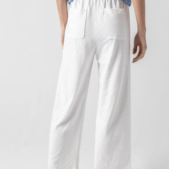 Knit Drawstring Pant in color White Image A2