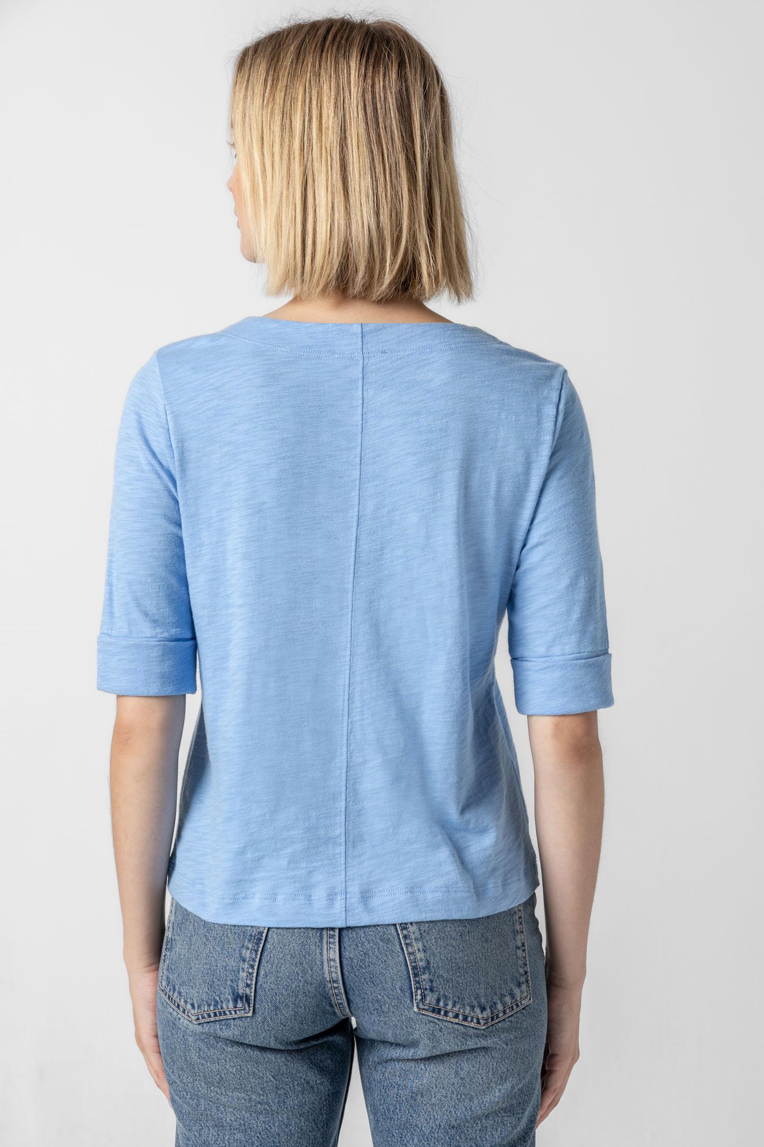 Cuffed Sleeve Split Neck Womens Top Malibu A2