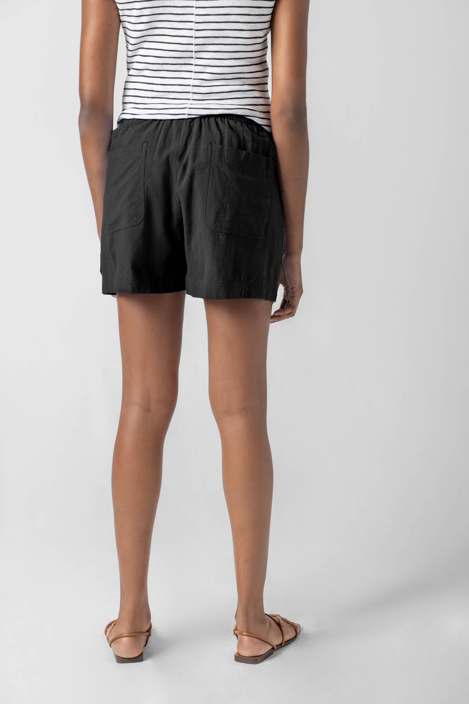 Patch Pocket Shorts Womens Short Black A2