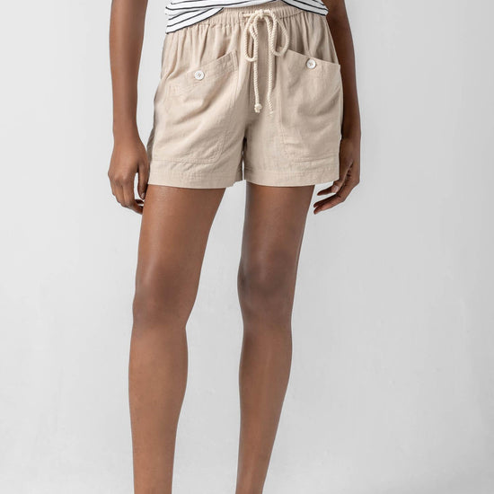 Patch Pocket Shorts Womens Short Flax A1