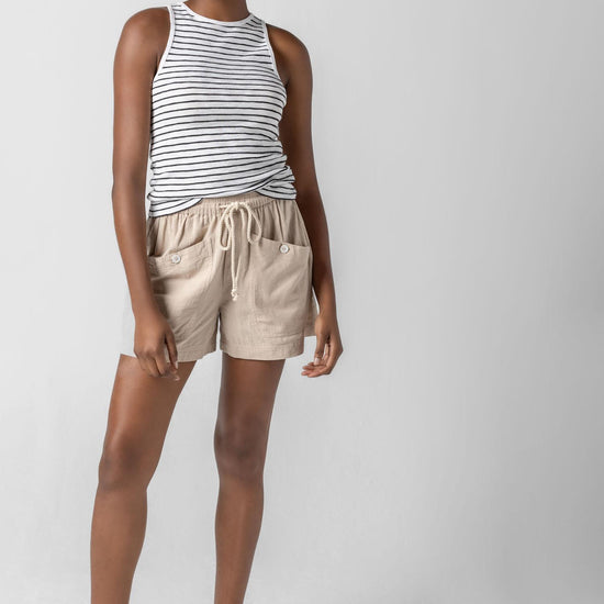 Patch Pocket Shorts Womens Short Flax A3