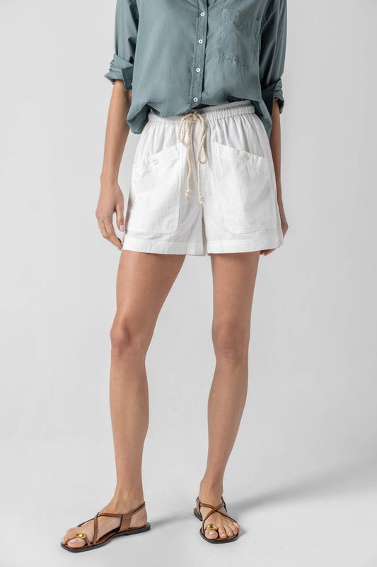Patch Pocket Shorts Womens Short White A1