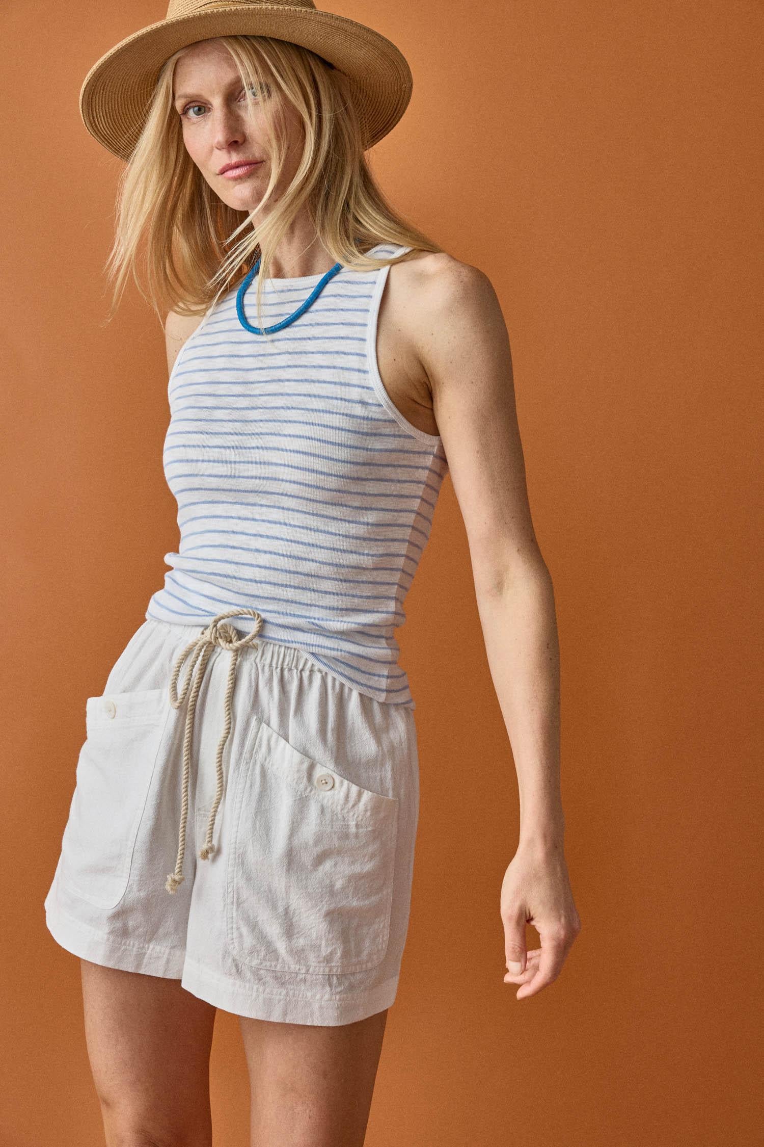 Patch Pocket Shorts Womens Short White C1