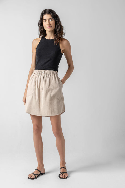 Round Hem Skirt Womens Skirt Flax A3