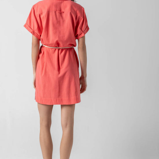Half Placket Shirt Dress in color Reef Image A3