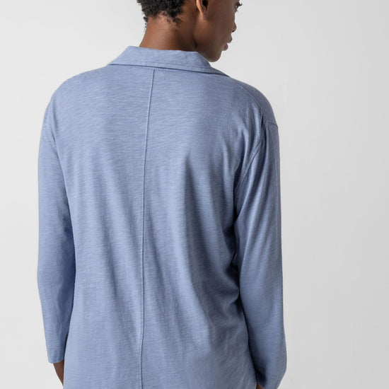 3/4 Sleeve Split Neck Tunic Womens Top Indigo A2