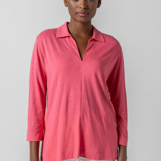 3/4 Sleeve Split Neck Tunic Womens Top Punch A1