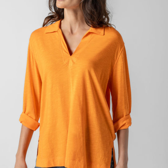 3/4 Sleeve Split Neck Tunic Womens Top Sunkist A1