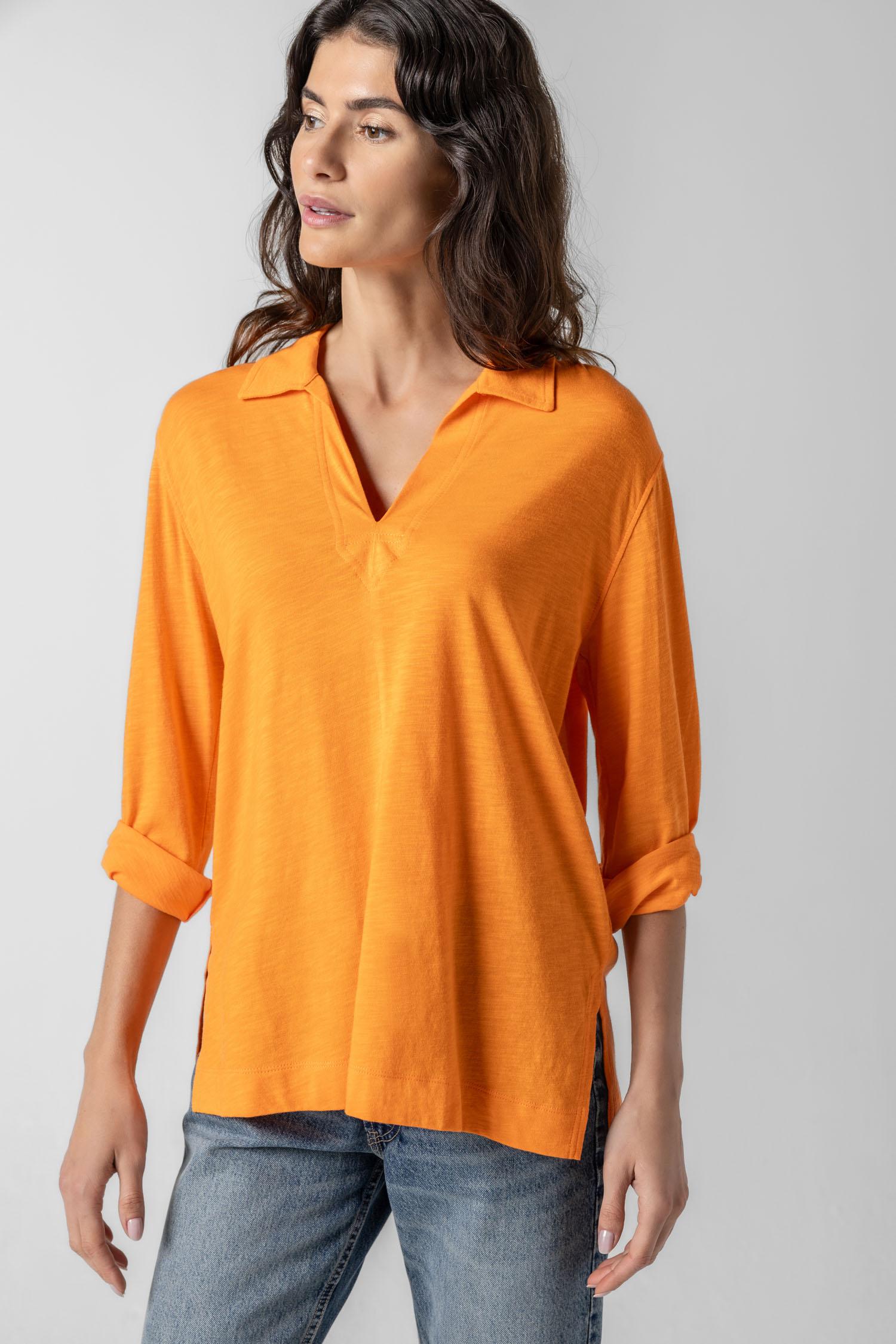 3/4 Sleeve Split Neck Tunic Womens Top Sunkist A1
