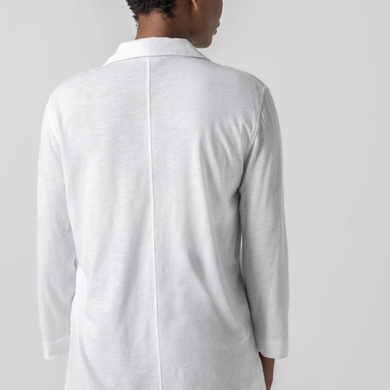 3/4 Sleeve Split Neck Tunic Womens Top White A2