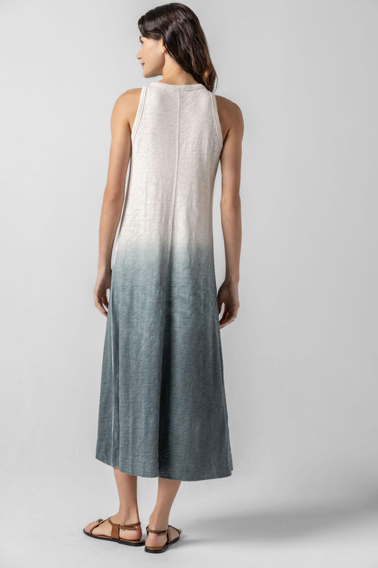Ombre Jewel Neck Tank Dress Womens Dress Vine Ombre A2