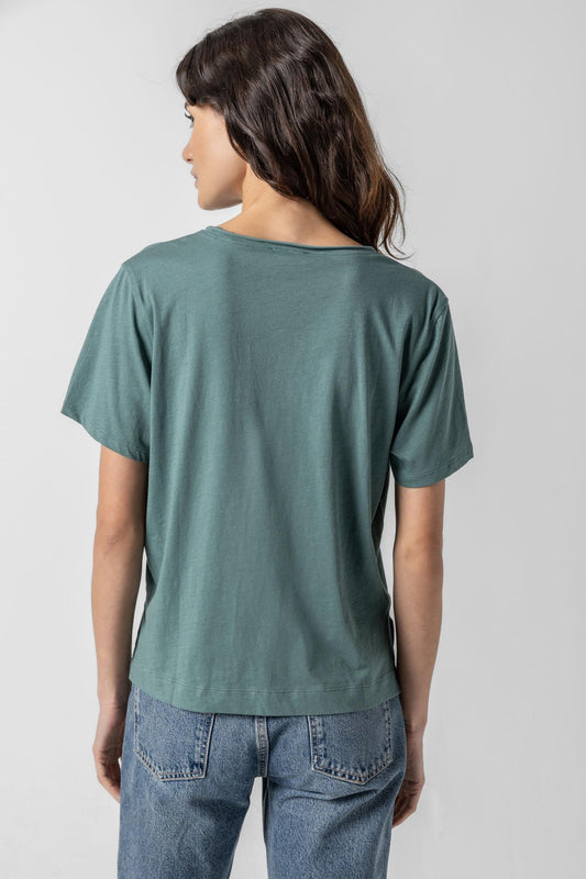 Easy Short Sleeve V-Neck Womens Top Vine A2