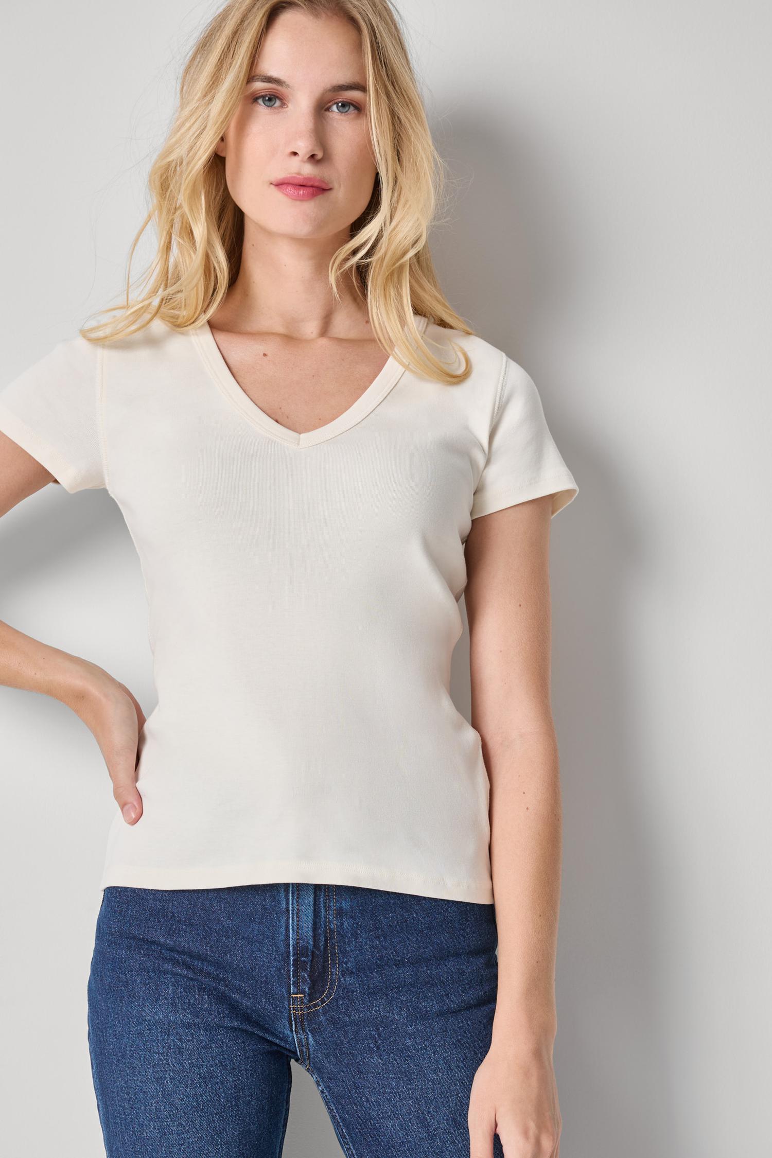 Short Sleeve V-Neck in color Rope Image A1