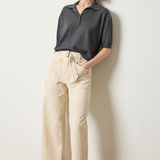 Drop Shoulder Polo Neck Sweater in color Licorice Image A0