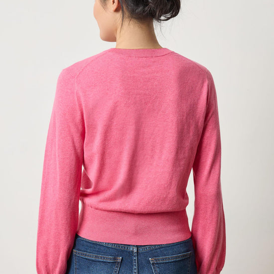 Pleated Sleeve Crewneck Sweater Womens Sweater Calypso A2