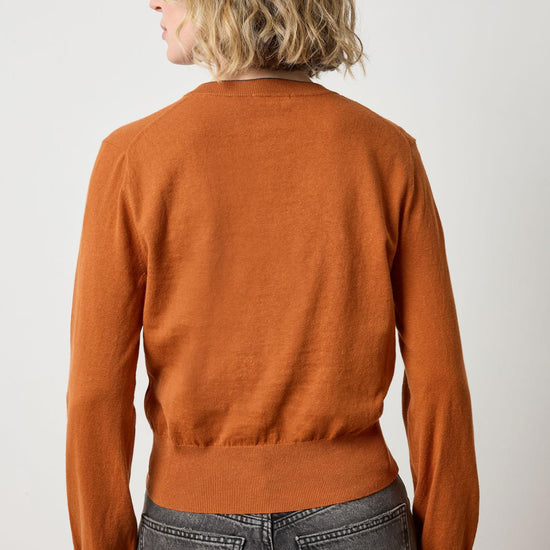 Pleated Sleeve Crewneck Sweater Womens Sweater Sierra A2