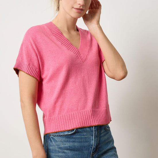 Pleated Sleeve Crewneck Sweater Womens Sweater Calypso A1