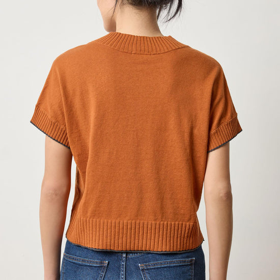 Pleated Sleeve Crewneck Sweater Womens Sweater Sierra A2