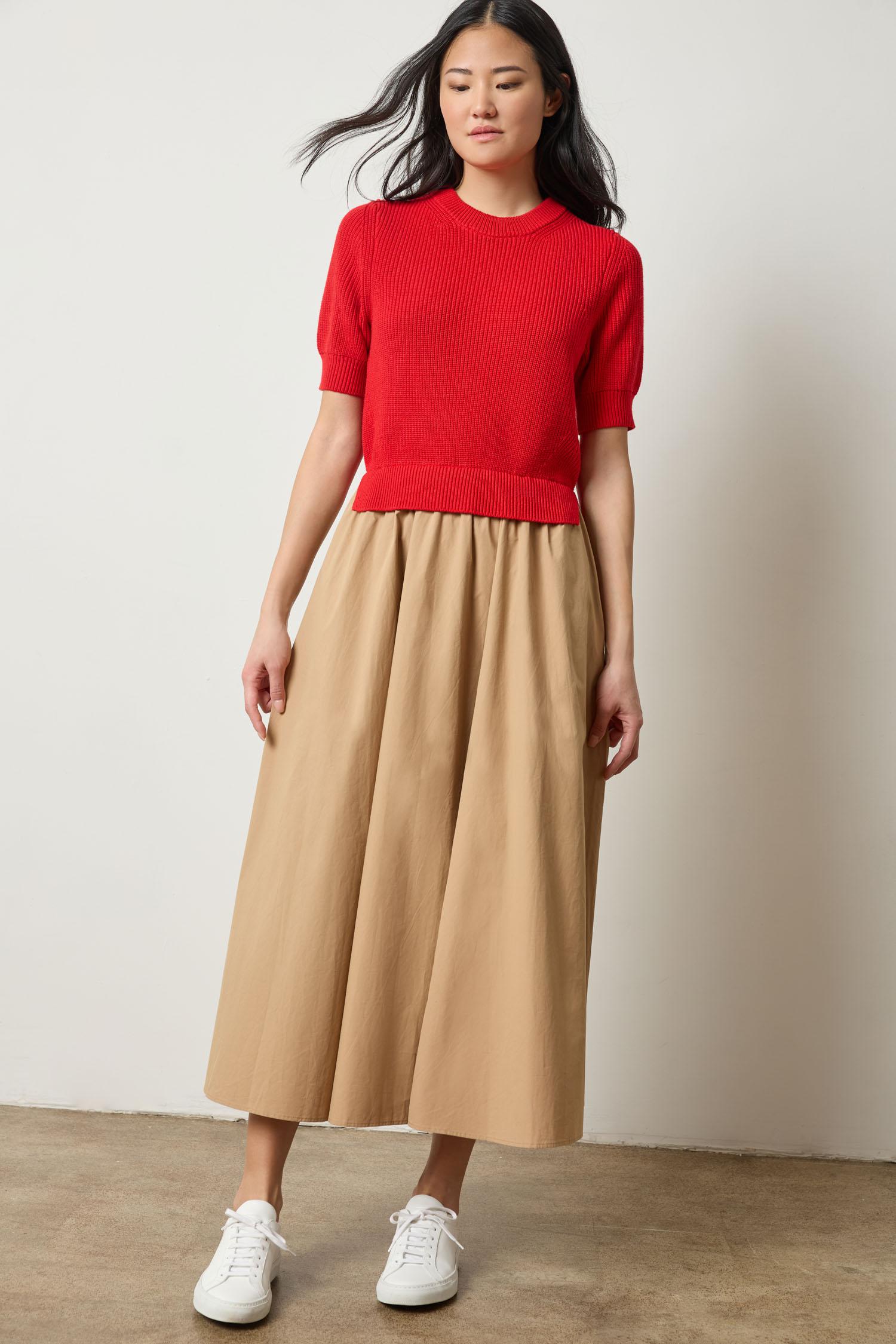 Mixed Media Dress Scarlet / Large